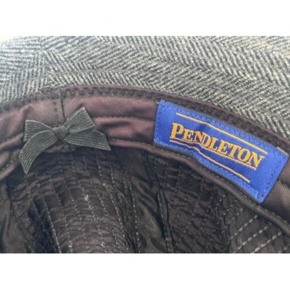 Pendleton Fedora Hat Cap Gray Wool Tweed Made In USA 22in Classic Professor Warm - Picture 6 of 9